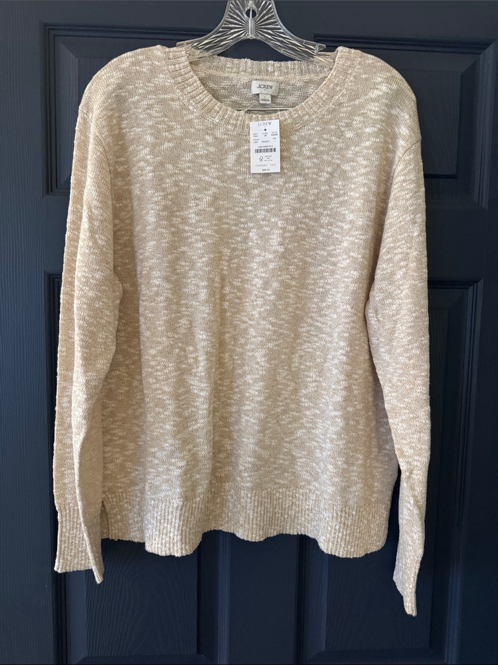 J. Crew Cream Heathered Crewneck Sweater